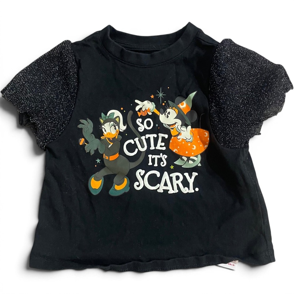 Disney Parks Minnie Daisy Duck Halloween Shirt Girls 2 So Cute It's Scary 2025